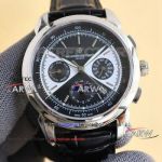 New replica Vacheron Constantin 3100V00R triple calendar black dial leather strap watch 